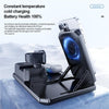 T50 5-in-1 Magnetic Wireless Charger Phone Watch Earphone Charging Stand with Clock & Speaker(White)