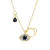Angel Eyes Pendant Layered Necklace, Model: N2106-24 Overlap Alloy Eyes