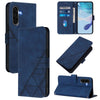 For Samsung Galaxy A56 5G Global Crossbody 3D Embossed Flip Leather Phone Case(Blue)