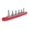 M8 Nylon Base RV Yacht Waterproof Dustproof Cover 6-post Bus Bar, Color: Red+Black 1pair With Terminal Heat Shrink Tube