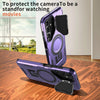 For Samsung Galaxy A14 4G / 5G Shield Frame Holder MagSafe Phone Case(Purple)