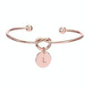 Alloy Letter L Bracelet Snake Chain Charm Bracelets, Size:L (Rose Gold)