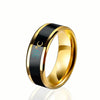 Smart Temperature Ring Stainless Steel Personalized Temperature Display Couple Ring, Size: 10(Yellow)