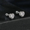 S925 Sterling Silver Threaded Shining Moissanite Heart Earrings(MSE052)
