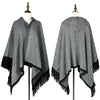 Autumn And Winter Black And White Diamond Plaid Scarf Tassel Warm Big Shawl, Size:135 x 70cm