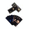 2 PCS Plastic Frosted Waterproof PVC Poker Cards, Size:3.2 x 8.7cm(Blue+Gold)