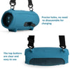 For JBL Charge 5 Speaker Silicone Case with Shoulder Strap Carrying Bag(Blue)