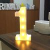 Digit 1 Shape Decoration Light, Dry Battery Powered Warm White Standing Hanging Holiday Light