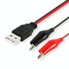 USB to Dual Crocodile Clip Power Cable 0.5m