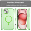 For iPhone 15 Plus MagSafe Frosted Translucent TPU + PC Full Coverage Phone Case(Green)