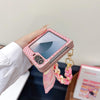 For Samsung Galaxy Z Flip6 5G Sparkling Diamond Rhombus PC Phone Case with Silk Scarf Bracelet(Silver)