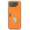 For Asus ROG Phone 7 Cow Pattern Sewing Skin PC + PU + TPU Phone Case(Orange)
