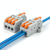 5pcs D1-3T Push Type Mini Wire Connection Splitter Quick Connect Terminal Block(Blue)