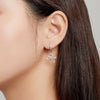S925 Sterling Silver Colorful Zircon Letters M Asymmetry Women Earrings