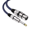 0.5m Blue and Black Net TRS 6.35mm Male To Caron Female Microphone XLR Balance Cable