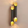 warm light Modern Wall Lamp LED Aluminum Alloy Pipe Lighting, Style:Double-tube Black