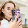 For Samsung Galaxy S25 Ultra 5G Flowers and Plants Series IMD TPU Phone Case with Ring Holder(Purple Begonia)