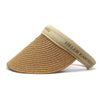 Straw Empty Top Peaked Cap For Ladies, Size: M (56-58cm)(Khaki+Khaki)