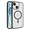 For iPhone 15 Frosted Translucent Side Ice Fog Cooling MagSafe Phone Case(Black)