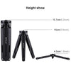 PULUZ Pocket Mini Metal Desktop Tripod Mount with 1/4 inch to 3/8 inch Thread Adapter Screw for DSLR & Digital Cameras, Adjustable Height: 4.5-15cm, Max Load: 20kg(Black)