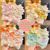 10pcs /Set  Big Bow Flower Elastic Hairbands Children Girls Sweet Hair Ties, Style: Pink Series