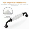 5006_96 Black and White Ceramic Closet Cabinet Handle Pitch: 96mm