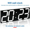 LED Digital Clock Living Room Wall Clock Creative WIFI Clock US Plug, Style:4 Bit WIFI, Color:Hollow Red