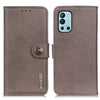 For OnePlus 9R KHAZNEH Cowhide Texture Horizontal Flip Leather Case with Holder & Card Slots & Wallet(Khaki)