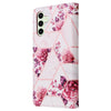 For Samsung Galaxy S24 FE 5G Marble Bronzing Stitching Leather Phone Case(Rose Gold)