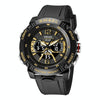 SMAEL 8058 Outdoor Sports Multifunctional Waterproof Electronics Watch(Black gold)