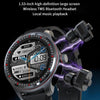LC19 1.53 inch 2 in 1 Bluetooth Earphone IP67 Waterproof Smart Watch, Support Sleep Monitoring(Black Silver)