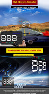 Car HUD Head Up Display, 3.5" GPS Speedometer, Speed Alarm, Black