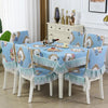 Home Dining Table/Chair Non-Slip Cover, Size: 150x200cm Tablecloths(European Flower Mirror Blue)