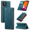 For iPhone 12 / 12 Pro CaseMe-013 Multifunctional Retro Frosted Horizontal Flip Leather Case with Card Slot & Holder & Wallet(Blue)