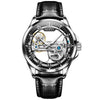 OLEVS 6661 Men Fashion Luminous Waterproof Mechanical Watch(Black + Silver)