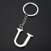 Double-Sided Three-Dimensional Plating Alphabet Keychain, Style: U