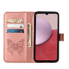 For Samsung Galaxy A24 4G Embossed Butterfly Leather Phone Case(Rose Gold)