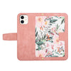 For iPhone 11 Floral Pattern Leather Phone Case with Lanyard(Pink)