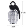 4 PCS Universal Grenade Shaped Bicycle Tire Valve Caps(Silver)