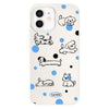 For iPhone 12 Skin Feeling Jelly TPU Hybrid PC Phone Case(Polka Dot Puppy White)