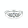 MSR016 Sterling Silver S925 Sparkling White Gold Plated Moissanite Heart Ring(No.9)