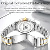 1pair OLEVS 5563 Couple Luminous Waterproof Quartz Watch(White + Gold)