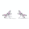 S925 Sterling Silver Pink Dragonfly Ear Stud Women Earrings