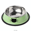 Non-Slip Green Cat Bowl - Stainless Steel - 11x15.5cm