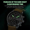 BINBOND B6022 30m Waterproof Luminous Multifunctional Quartz Watch, Color: Leather-White Steel-White