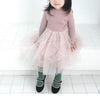 Winter Girls Patchwork Five-pointed Star Mesh Long-sleeved Dress, Kid Size:80cm(Pink)