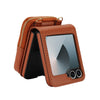 For Samsung Galaxy Z Flip6 AwQuer Crossbody Zipper Wallet Bag Litchi Leather Phone Case(Brown)