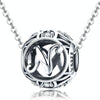 S925 Sterling Silver 26 English Letter Beads DIY Bracelet Necklace Accessories, Style:N