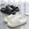 Bathroom Shower Slippers Non-slip Hollow Quick-drying Thick-soled Flip Flops, Size: 42-43(White)