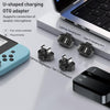 Type-C to Dual USB-C / Type-C Lavalier Microphone U-shaped Charging Adapter OTG Converter(Black)